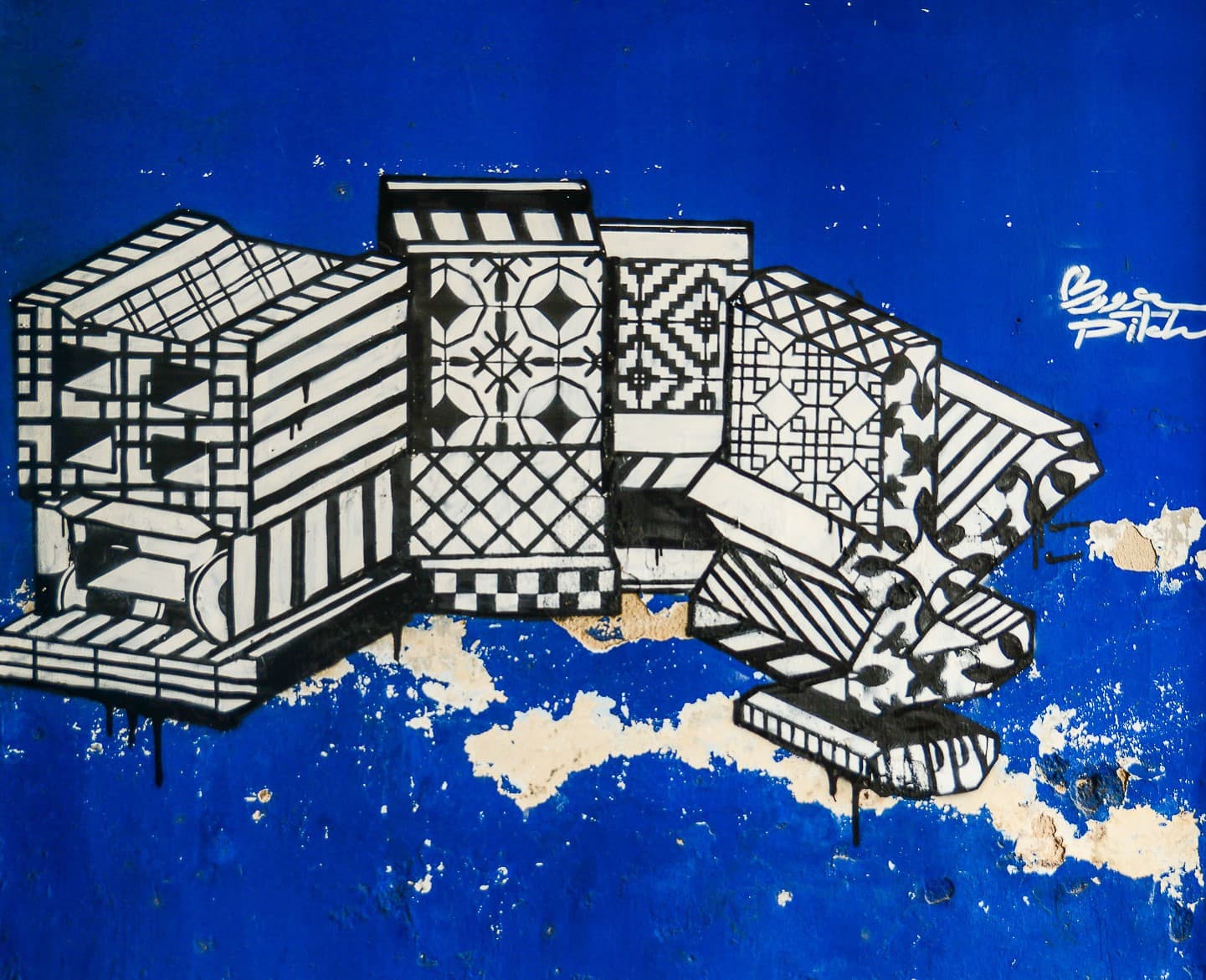 Sino-Portuguese house mural in Phuket Old Town